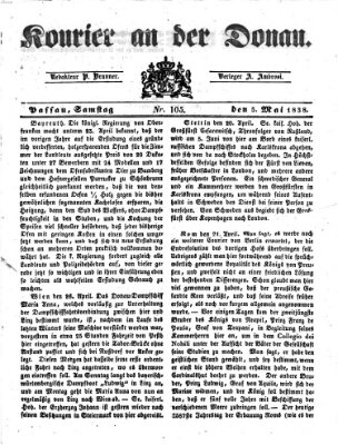 Kourier an der Donau (Donau-Zeitung) Samstag 5. Mai 1838