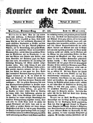Kourier an der Donau (Donau-Zeitung) Donnerstag 10. Mai 1838