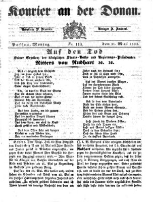 Kourier an der Donau (Donau-Zeitung) Montag 21. Mai 1838