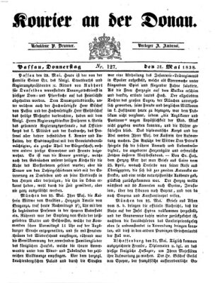 Kourier an der Donau (Donau-Zeitung) Donnerstag 31. Mai 1838