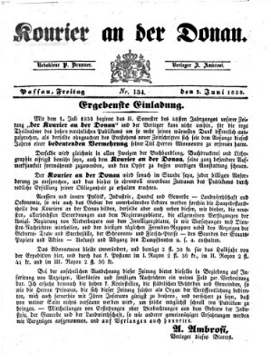 Kourier an der Donau (Donau-Zeitung) Freitag 8. Juni 1838