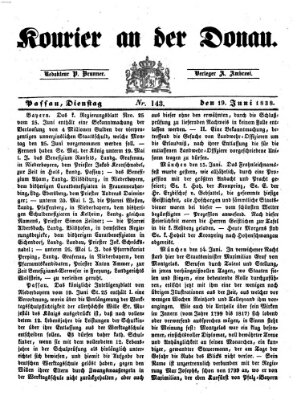 Kourier an der Donau (Donau-Zeitung) Mittwoch 20. Juni 1838