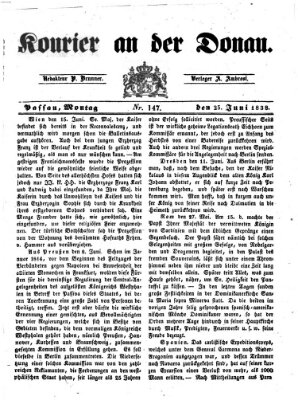 Kourier an der Donau (Donau-Zeitung) Montag 25. Juni 1838