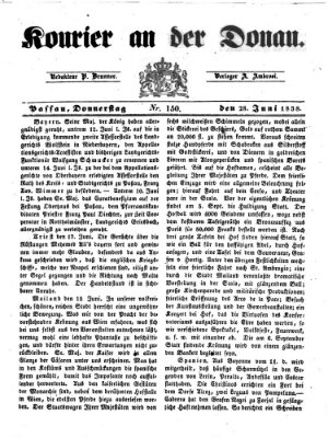 Kourier an der Donau (Donau-Zeitung) Donnerstag 28. Juni 1838