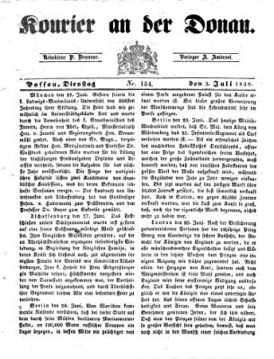 Kourier an der Donau (Donau-Zeitung) Dienstag 3. Juli 1838