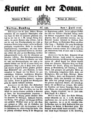 Kourier an der Donau (Donau-Zeitung) Samstag 7. Juli 1838