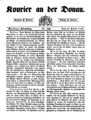 Kourier an der Donau (Donau-Zeitung) Dienstag 10. Juli 1838