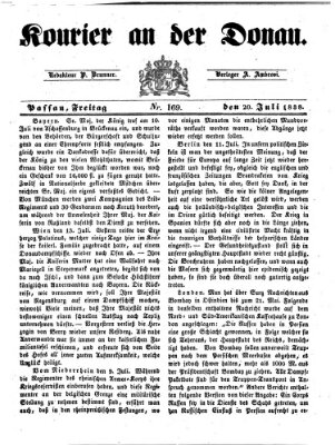 Kourier an der Donau (Donau-Zeitung) Freitag 20. Juli 1838