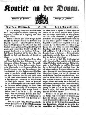 Kourier an der Donau (Donau-Zeitung) Mittwoch 1. August 1838