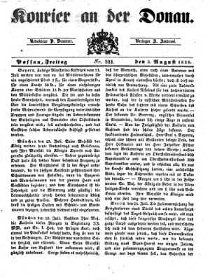 Kourier an der Donau (Donau-Zeitung) Freitag 3. August 1838