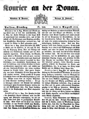 Kourier an der Donau (Donau-Zeitung) Dienstag 14. August 1838