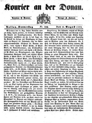 Kourier an der Donau (Donau-Zeitung) Donnerstag 16. August 1838