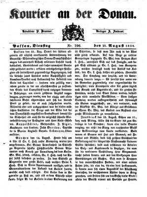 Kourier an der Donau (Donau-Zeitung) Dienstag 21. August 1838