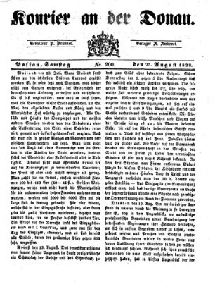 Kourier an der Donau (Donau-Zeitung) Samstag 25. August 1838