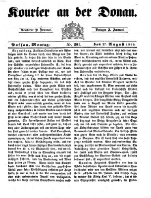 Kourier an der Donau (Donau-Zeitung) Montag 27. August 1838