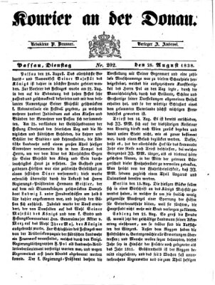 Kourier an der Donau (Donau-Zeitung) Dienstag 28. August 1838