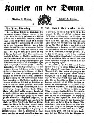 Kourier an der Donau (Donau-Zeitung) Dienstag 4. September 1838