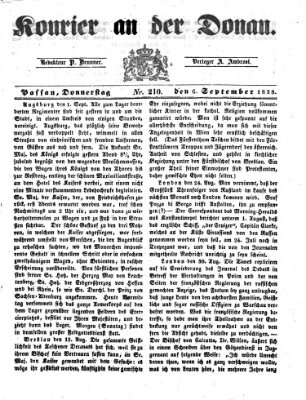 Kourier an der Donau (Donau-Zeitung) Donnerstag 6. September 1838