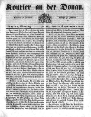 Kourier an der Donau (Donau-Zeitung) Montag 10. September 1838