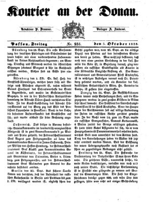 Kourier an der Donau (Donau-Zeitung) Freitag 5. Oktober 1838