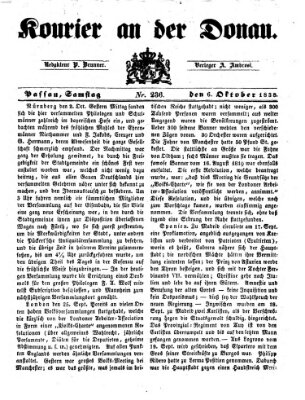 Kourier an der Donau (Donau-Zeitung) Samstag 6. Oktober 1838