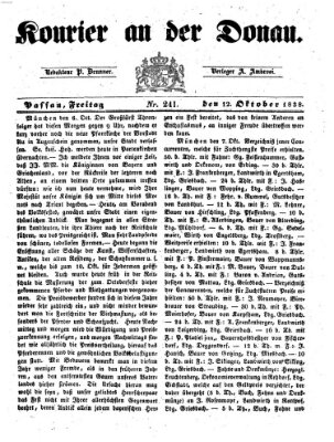 Kourier an der Donau (Donau-Zeitung) Freitag 12. Oktober 1838