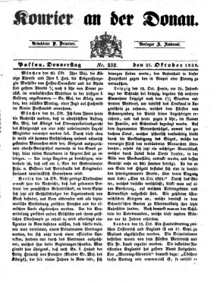 Kourier an der Donau (Donau-Zeitung) Donnerstag 25. Oktober 1838