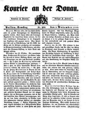 Kourier an der Donau (Donau-Zeitung) Samstag 3. November 1838