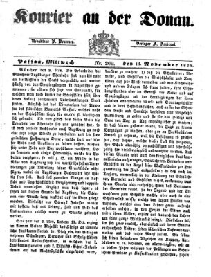 Kourier an der Donau (Donau-Zeitung) Mittwoch 14. November 1838