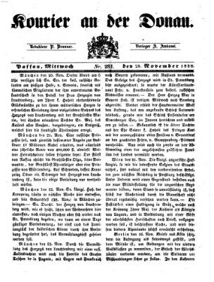 Kourier an der Donau (Donau-Zeitung) Mittwoch 28. November 1838