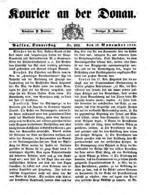 Kourier an der Donau (Donau-Zeitung) Donnerstag 29. November 1838