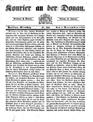 Kourier an der Donau (Donau-Zeitung) Dienstag 4. Dezember 1838