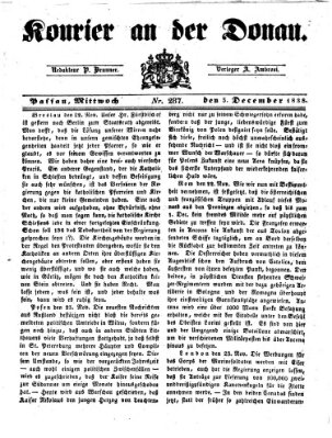 Kourier an der Donau (Donau-Zeitung) Mittwoch 5. Dezember 1838