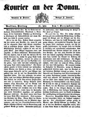 Kourier an der Donau (Donau-Zeitung) Freitag 7. Dezember 1838