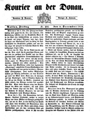 Kourier an der Donau (Donau-Zeitung) Freitag 14. Dezember 1838