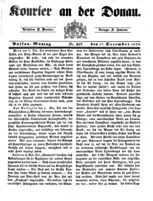 Kourier an der Donau (Donau-Zeitung) Montag 17. Dezember 1838