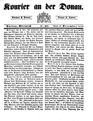 Kourier an der Donau (Donau-Zeitung) Mittwoch 19. Dezember 1838