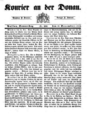 Kourier an der Donau (Donau-Zeitung) Donnerstag 20. Dezember 1838