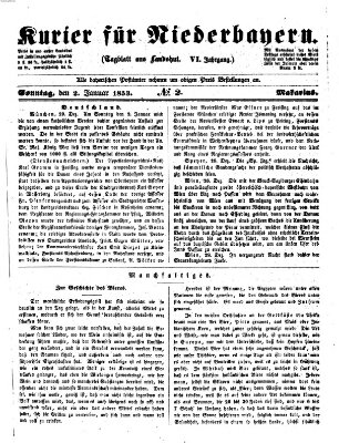 Kurier für Niederbayern Sonntag 2. Januar 1853