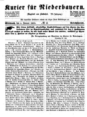 Kurier für Niederbayern Mittwoch 5. Januar 1853