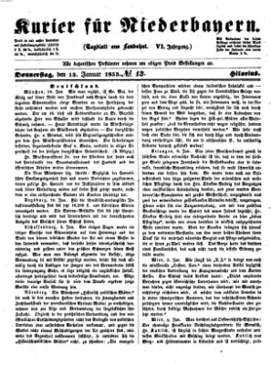 Kurier für Niederbayern Donnerstag 13. Januar 1853