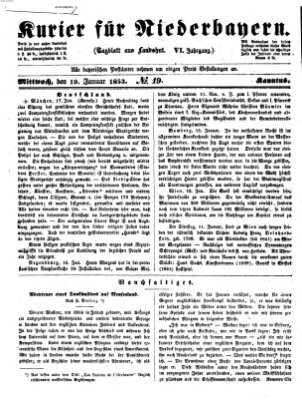 Kurier für Niederbayern Mittwoch 19. Januar 1853