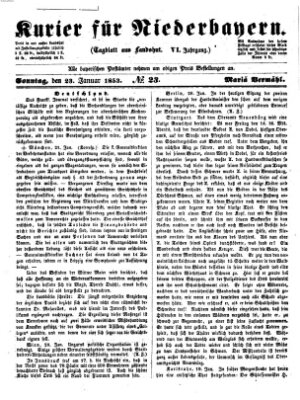 Kurier für Niederbayern Sonntag 23. Januar 1853