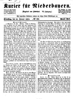 Kurier für Niederbayern Dienstag 25. Januar 1853