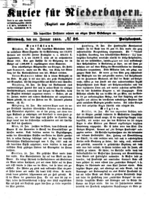 Kurier für Niederbayern Mittwoch 26. Januar 1853