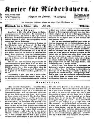 Kurier für Niederbayern Mittwoch 9. Februar 1853