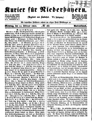 Kurier für Niederbayern Montag 14. Februar 1853