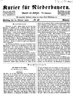 Kurier für Niederbayern Freitag 18. Februar 1853