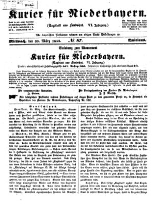 Kurier für Niederbayern Mittwoch 30. März 1853