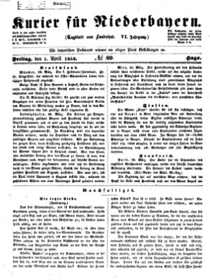 Kurier für Niederbayern Freitag 1. April 1853